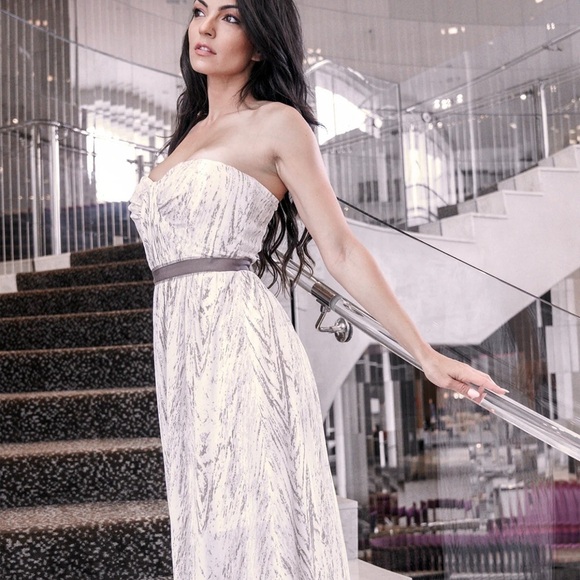 BCBGMaxAzria White Strapless Sundress Cocktail - Picture 1 of 9